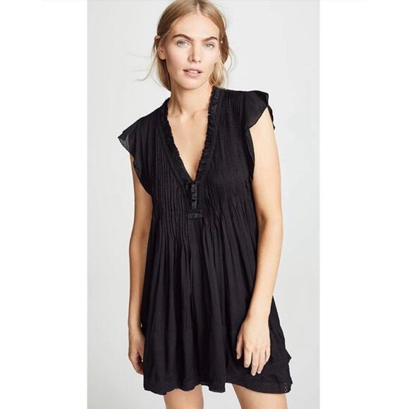 POUPETTE ST BARTH Sasha Mini Dress Cover Up Black M - Picture 1 of 8